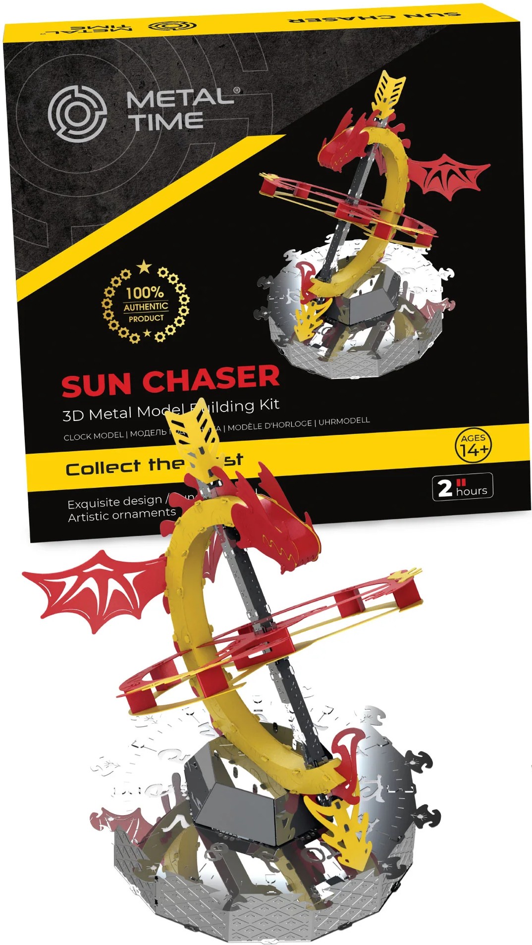 Металевий конструктор Metal Time Sun Chaser Dragon Stand Clock (MT025)