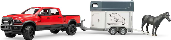 Фото - Автотранспорт BRUDER Автомобіль RAM 2500 з причіпом-трейлером та конем (40744)