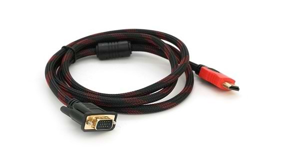 Кабель HDMI Voltronic HDMI-VGA 1.5m 2 ferrit Black/RED (раб. только с конвертором) (YT-HDMI(M)-VGA (M)-1.5) - Фото 1