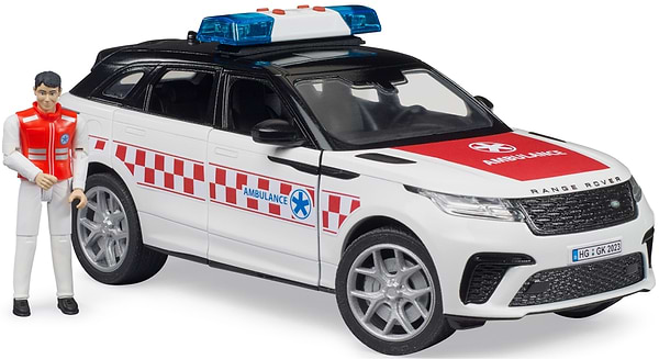 Фото - Наземна спецтехніка BRUDER швидкої допомоги Range Rover Velar з фігуркою (02885)