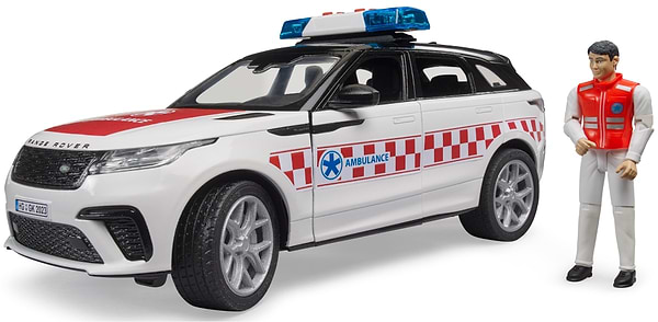 Фото - Наземна спецтехніка BRUDER швидкої допомоги Range Rover Velar з фігуркою (02885)
