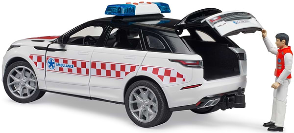 Фото - Наземна спецтехніка BRUDER швидкої допомоги Range Rover Velar з фігуркою (02885)