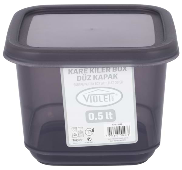 Ємність для сипучих VIOLET HOUSE 0297 Transparent Black 0.5 л - Фото 1