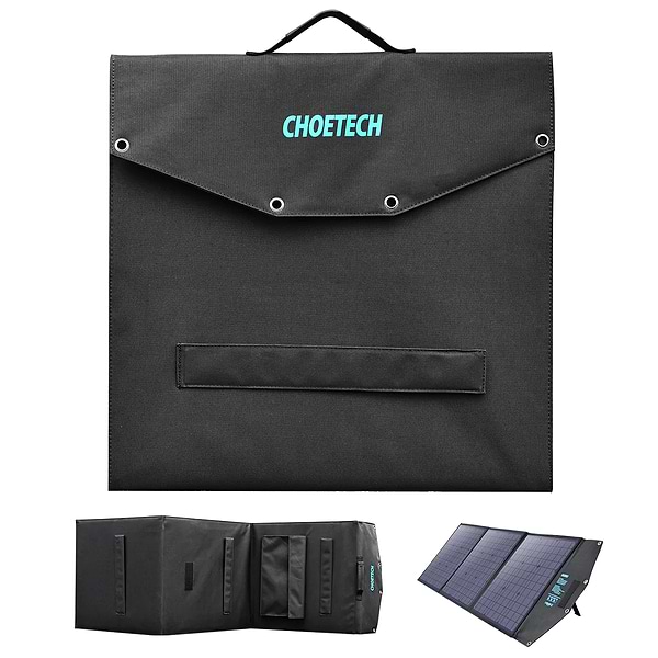 Фото - Портативна сонячна панель Choetech 120W 1x120W,1хUSB QC3.0 18W,1хUSB-C PD3.0 60W, 1xUSBA 12W (SC008)