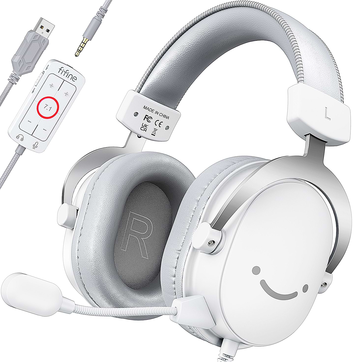 Гарнитура проводная игровая Fifine H9W White