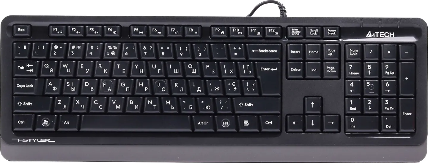 Клавіатура дротова A4tech Fstyler FKS10 Grey USB - Фото 1