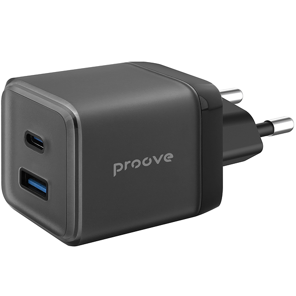 Фото - Мережевий зарядний пристрій Proove Pure GaN Plus 30W Type-C + USB black (WCPU30111201)