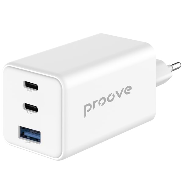 Фото - Мережевий зарядний пристрій Proove Pocket GaN 65W (2Type-C + USB) White (WCPG65121202)