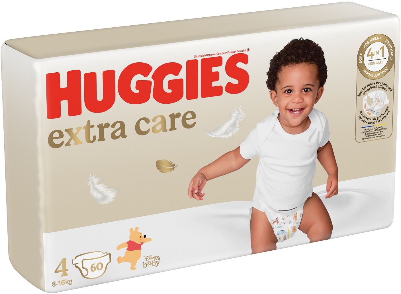 Фото - Одноразові підгузки Huggies Extra Care Розмір 4 (8-16 кг), 60 шт. (5029053578118)