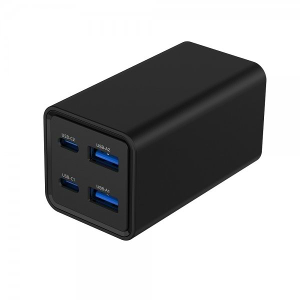 Фото - Мережевий зарядний пристрій Gembird 2xUSB-A QC3.0 30W+2xType-C PD 65W Black (TA-UC-2A2C-PD65-01-BK)