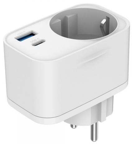 Фото - Переходник Евро 220В Gembird 1+USB-A+1+Type-C PD20W+QC3.0 18W White (TA-ACPDQC20-01-W)