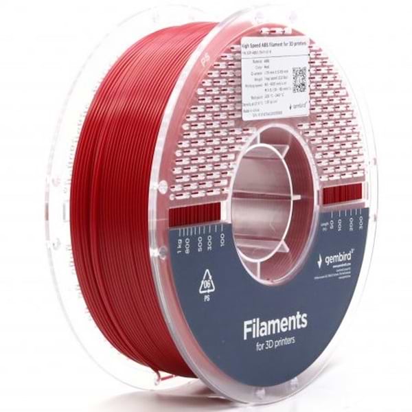 Фото - Нитка для ABS-картриджу Gembird 1.75 мм Red (3DP-ABS1.75HY-01-R)