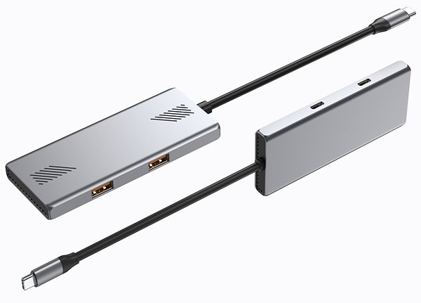 Фото - Хаб USB Gembird 2xUSB 3.2,2xUSB-C Silver (UHB-CM-U310-A2C2-01)