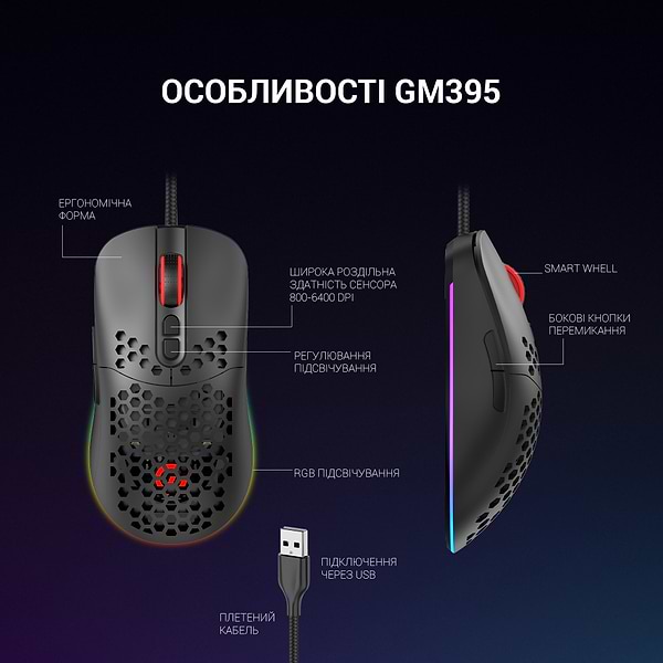 Фото - Миша дротова ігрова GamePro USB Black (GM395)