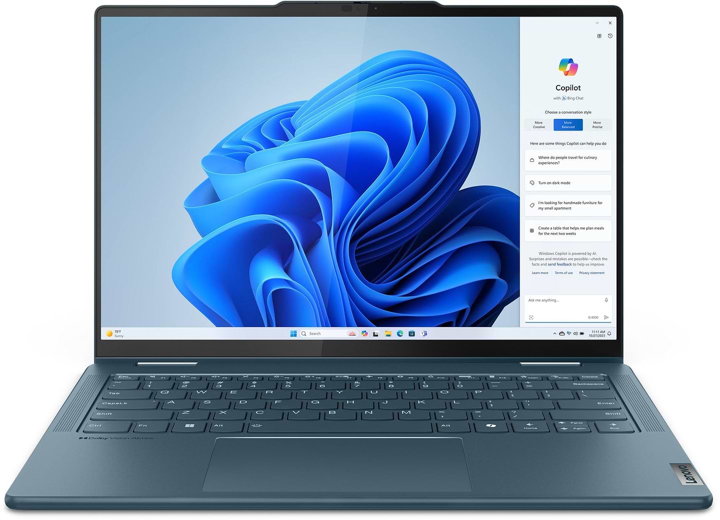 Ноутбук Lenovo Yoga 7 14IML9 (83DJ00CNRA) Tidal Teal - Фото 1