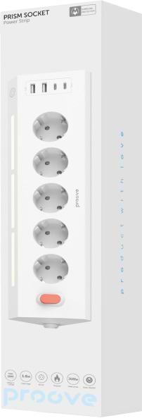 Фото - Сетевой фильтр Proove Socket (5xAC + 2xType-C + 2xUSB) 1.6m White (PSPS25002202)