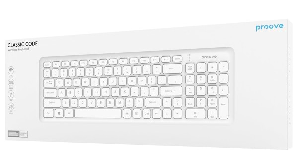 Фото - Клавіатура бездротова Proove Classic Code white (KBCD00003002)