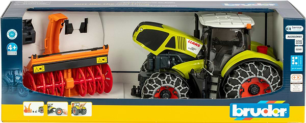 Фото - Наземная строительная техника BRUDER Трактор Claas Axion 950 для уборки снега (03017)