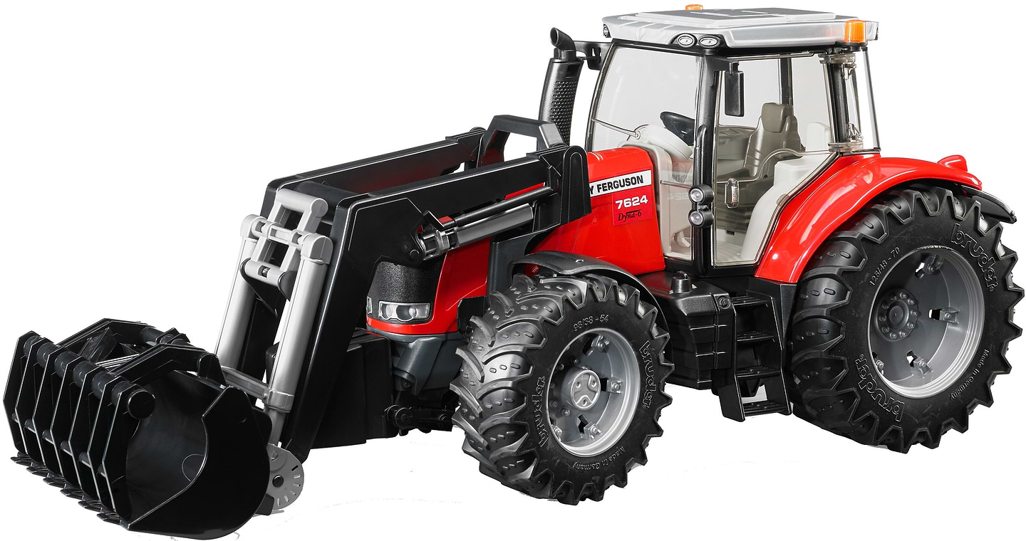 Наземная строительная техника BRUDER Трактор Massey Ferguson 7624 с передним погрузчиком  (03047) - Фото 1