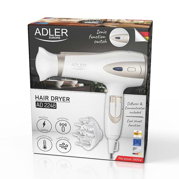 Фото - Фен Adler AD 2248 White Champagne