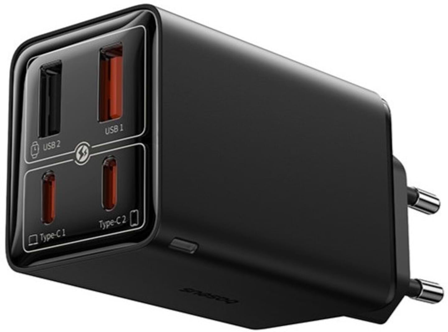 Сетевое зарядное устройство Baseus GaN6 Pro Fast Charger 2C+2U 65W EU Cluster Type-C to Type-C 100W 1m Black (P10162701113-00)