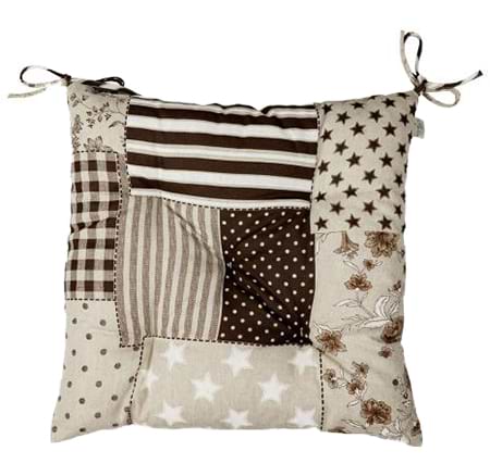 Подушка для стільця Прованс Пічворк коричневий 40х40 см (031610) - Фото 1
