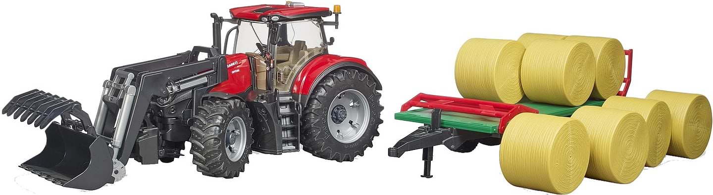 Наземная строительная техника BRUDER Трактор Case IH Optum 300CVX с прицепом для тюков (40415)