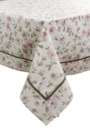 Скатертина прямокутна Прованс Тереза Квіточки з кантом 132х300 см (034500)