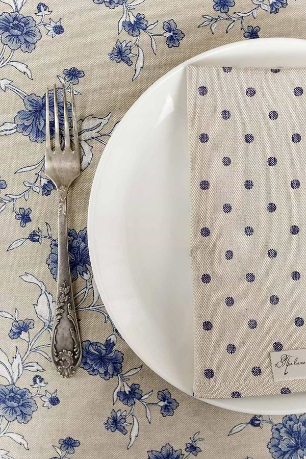 Фото - Скатерть прямоугольная Прованс Цветы синие 120х136 см (031544)