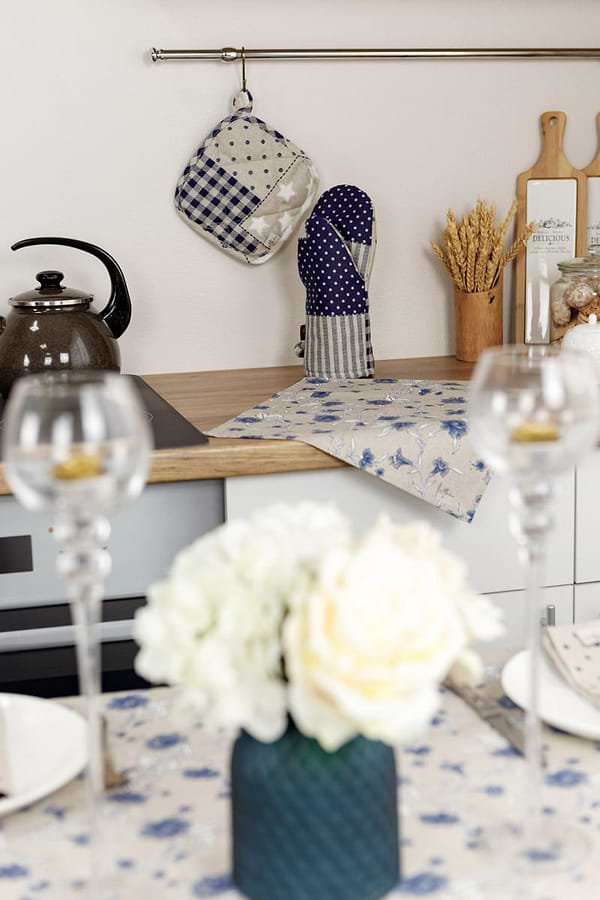 Фото - Скатерть прямоугольная Прованс Цветы синие 120х136 см (031544)