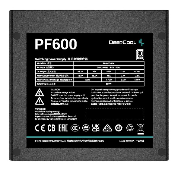 Фото - Блок питания для ПК Deepcool 600W PF600 (R-PF600D-HA0B-EU)