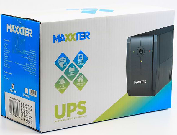 Фото - Источник бесперебойного питания Maxxter MX-UPS-B650-02