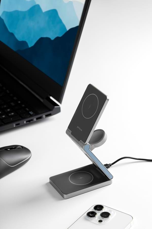 Фото - Бездротовий зарядний пристрій Proove Titan Volt 3 in 1 Gray