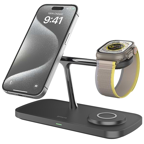 Фото - Бездротовий зарядний пристрій Proove Magnetic Field Pro 3 in 1 Qi2 black (WSMP15002001)