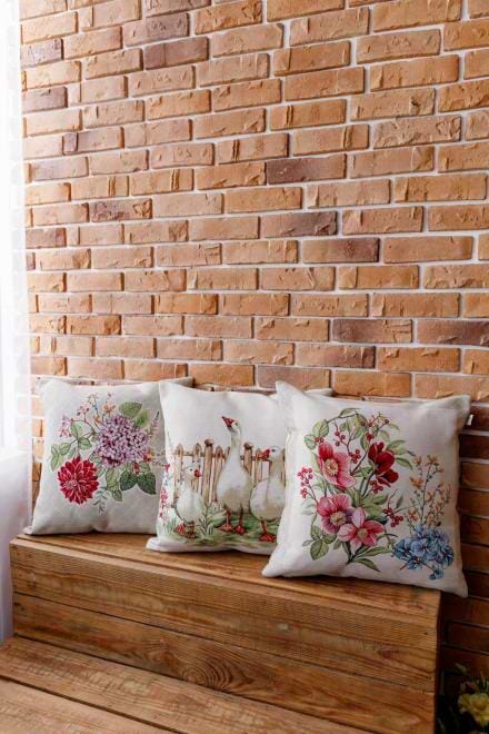 Фото - Подушка декоративная Прованс Цветы в рамке 45х45 см (034203)