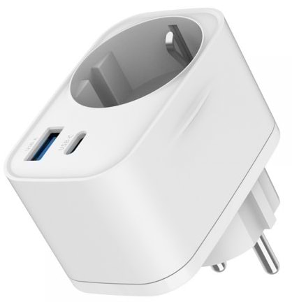 Фото - Переходник Евро 220В Gembird 1+USB-A+1+Type-C PD20W+QC3.0 18W White (TA-ACPDQC20-01-W)
