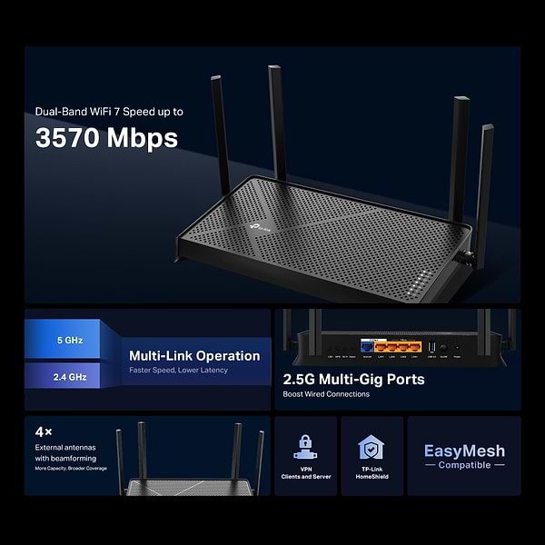 Фото - Маршрутизатор интернет WiFi7 TP-Link Archer BE230