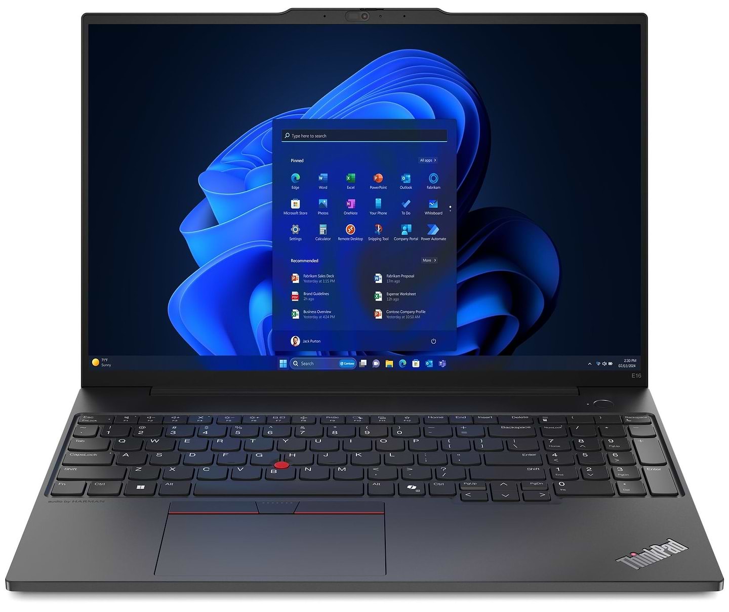 Ноутбук Lenovo ThinkPad E16 Gen 2 (21M5001TRA) Graphite Black - Фото 1
