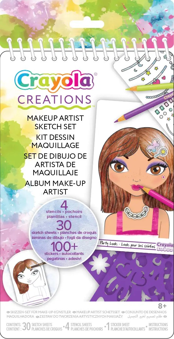 Набір для творчості мікс Crayola ''Юний візажист'' маленький, з наліпками та трафаретами, 30 стор. (04-1055) - Фото 1