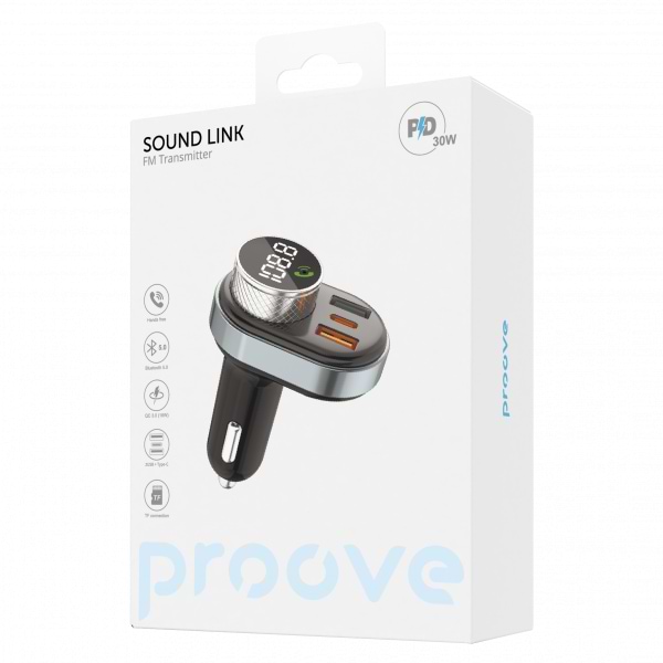 Фото - FM модулятор Proove FM Launcher Sound Link 30W (PD+QC3.0) Type-C+USB