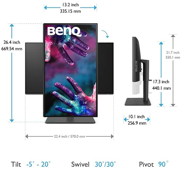 Фото - Монітор BenQ PD2506Q Dark Grey