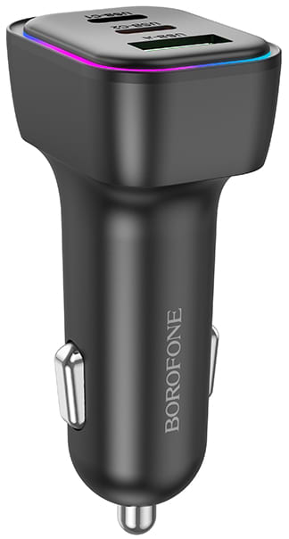 Фото - Автомобільний зарядний пристрій BOROFONE BZ28C Trophie PD60W(2C1A) car charger Black (6941991110870)