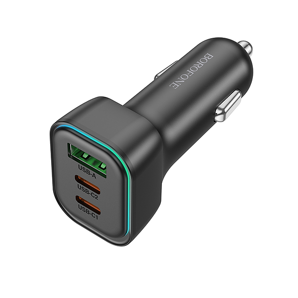 Фото - Автомобільний зарядний пристрій BOROFONE BZ28C Trophie PD60W(2C1A) car charger Black (6941991110870)