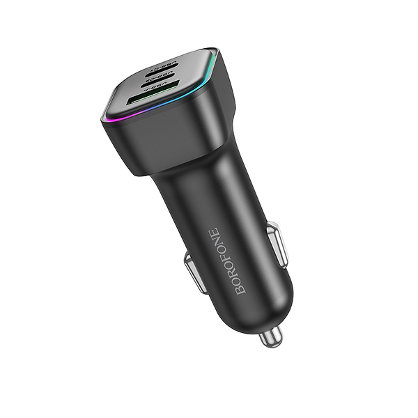 Фото - Автомобільний зарядний пристрій BOROFONE BZ28C Trophie PD60W(2C1A) car charger Black (6941991110870)