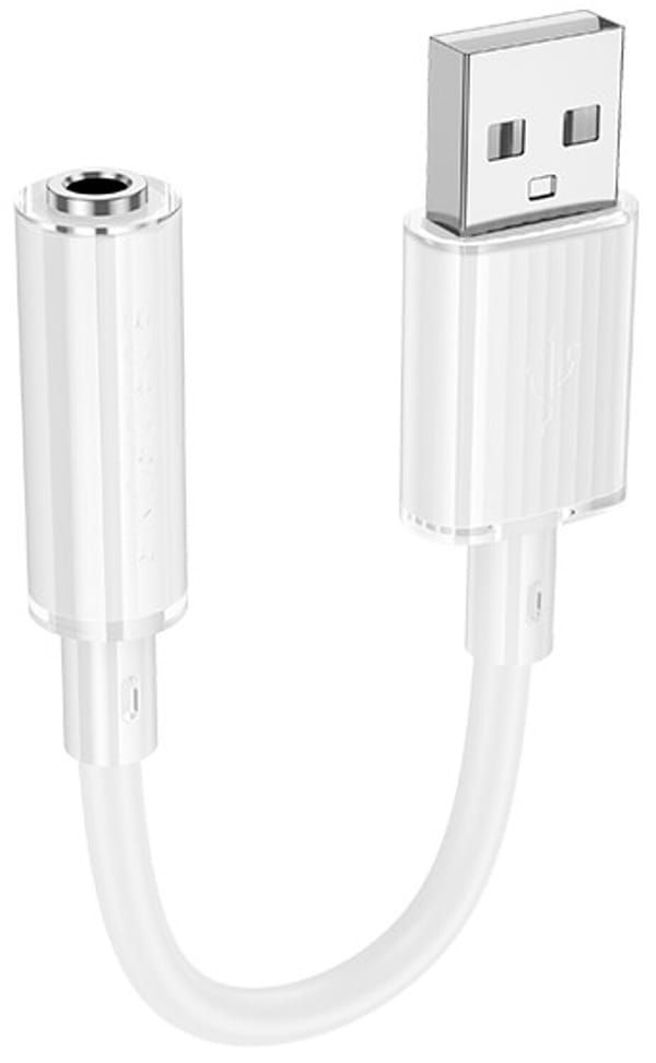 Фото - Переходник BOROFONE BV22 USB-A to 3.5 White (6941991117022)