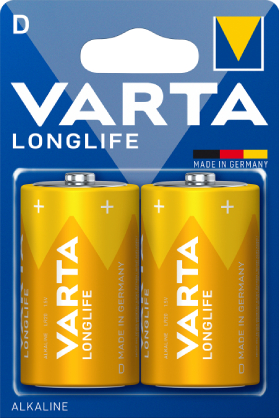 Батарейка тип D (LR-20) Varta LONGLIFE D BLI 2 ALKALINE