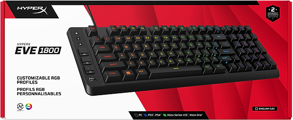 Фото - Клавиатура проводная игровая HyperX Eve 1800 USB Black (B7JE0AA)