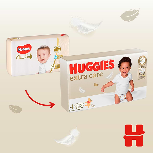 Фото - Одноразові підгузки Huggies Extra Care Розмір 4 (8-16 кг), 60 шт. (5029053578118)