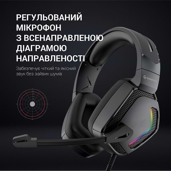 Фото - Гарнітура дротова ігрова GamePro HS605 RGB