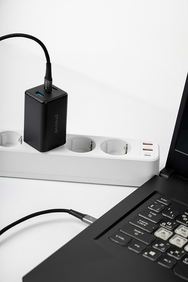 Фото - Мережевий зарядний пристрій Proove Pocket GaN 65W (2Type-C + USB) Black (WCPG65121201)